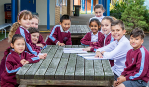 Student Wellbeing Boost: smiling primary school students