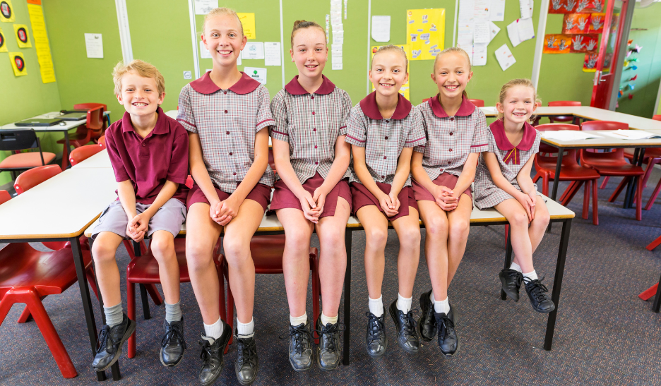 Group of primary school students from across grades in their Peer Support group.